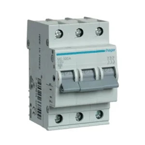 Modulinis automatinis jungiklis, C, 3P, 20 A, 6 kA, Hager, MC320A
