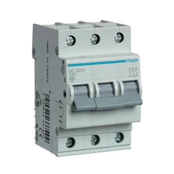 Modulinis automatinis jungiklis, C, 3P, 20 A, 6 kA, Hager, MC320A